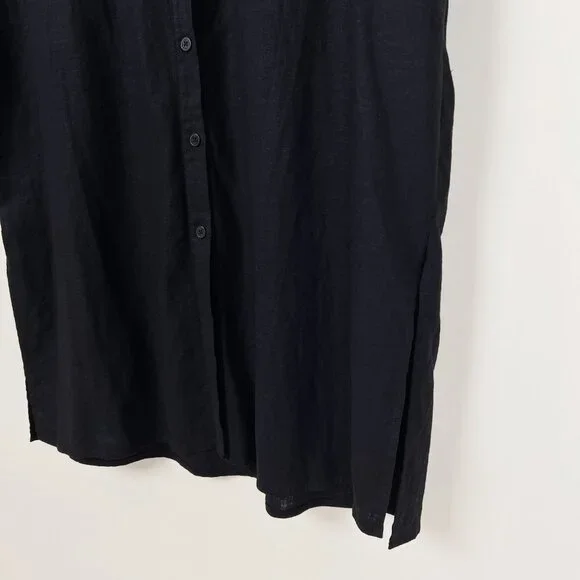 Frank And Oak Midi Linen Commuter Dress Button Down Oversized Shirt Relaxed Fit - Picture 10 of 15